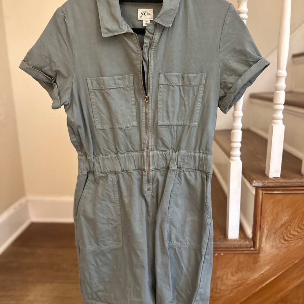 JCrew Army Green Short Sleeve Dress